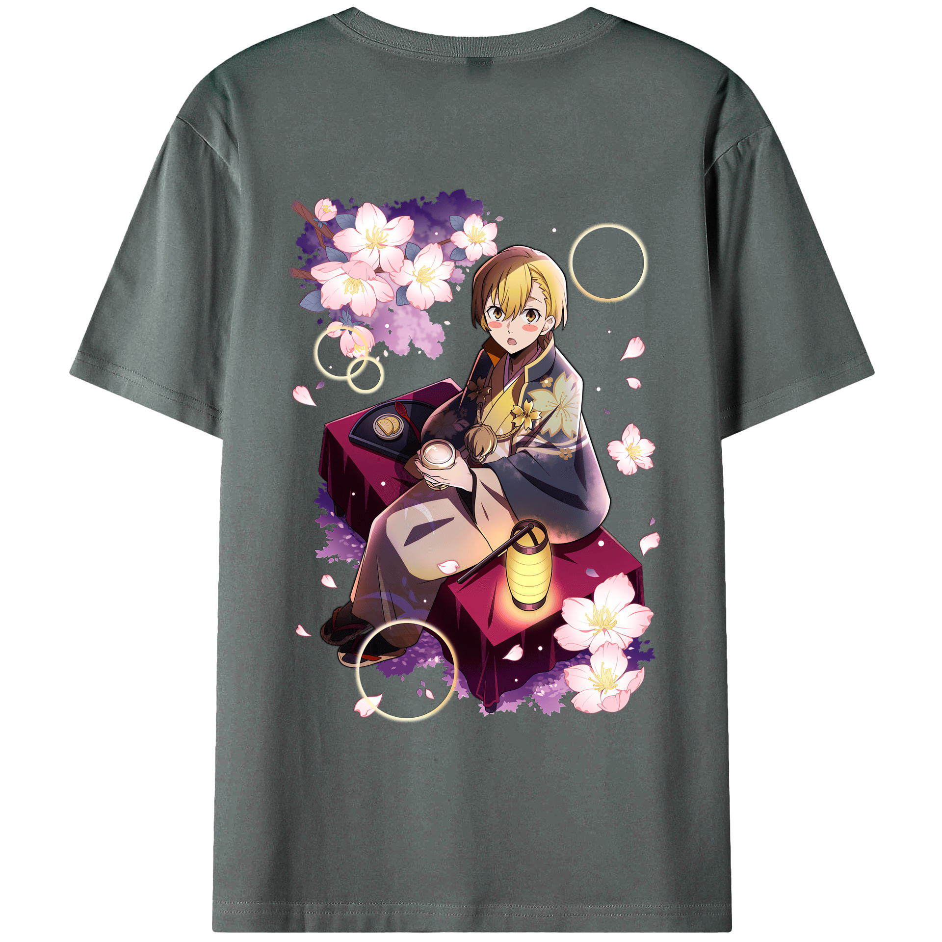 （画像用） 文豪ストレイドッグス Bungo Stray Dogs 綿100％ メンズ半袖Tシャツ（バックプリント） 通気性